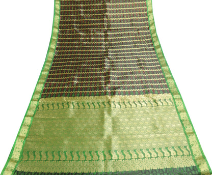 Indian Multi-Color Banarasi Sari Self & Zari Woven Art Silk Saree Blouse Fabric