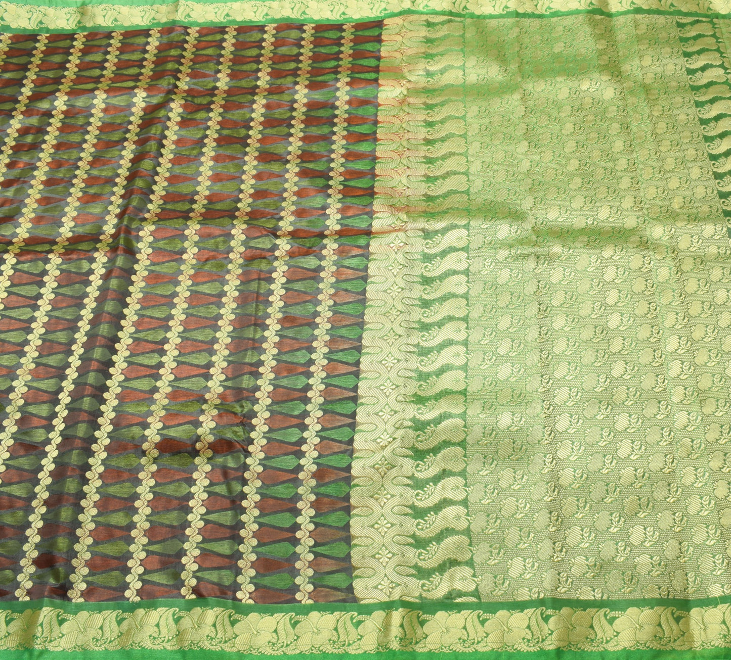 Indian Multi-Color Banarasi Sari Self & Zari Woven Art Silk Saree Blouse Fabric