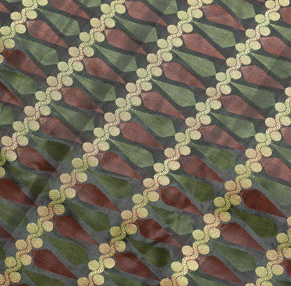 Indian Multi-Color Banarasi Sari Self & Zari Woven Art Silk Saree Blouse Fabric