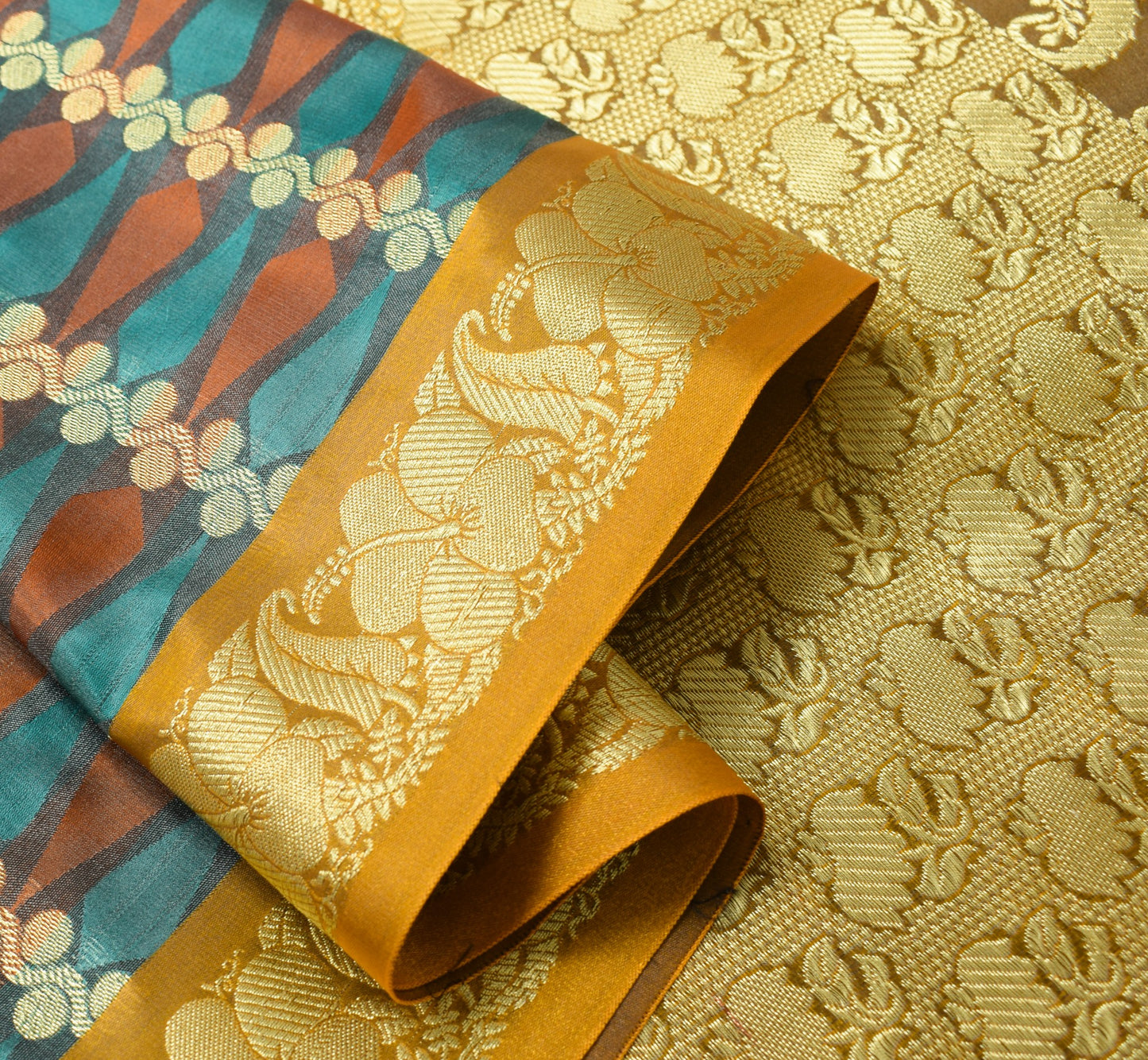 Indian Multi-Color Sari Banarasi Self & Zari Woven Art Silk Saree Blouse Fabric