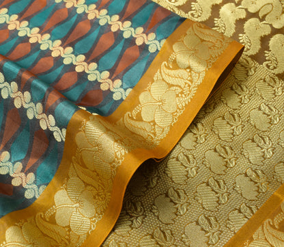 Indian Multi-Color Sari Banarasi Self & Zari Woven Art Silk Saree Blouse Fabric