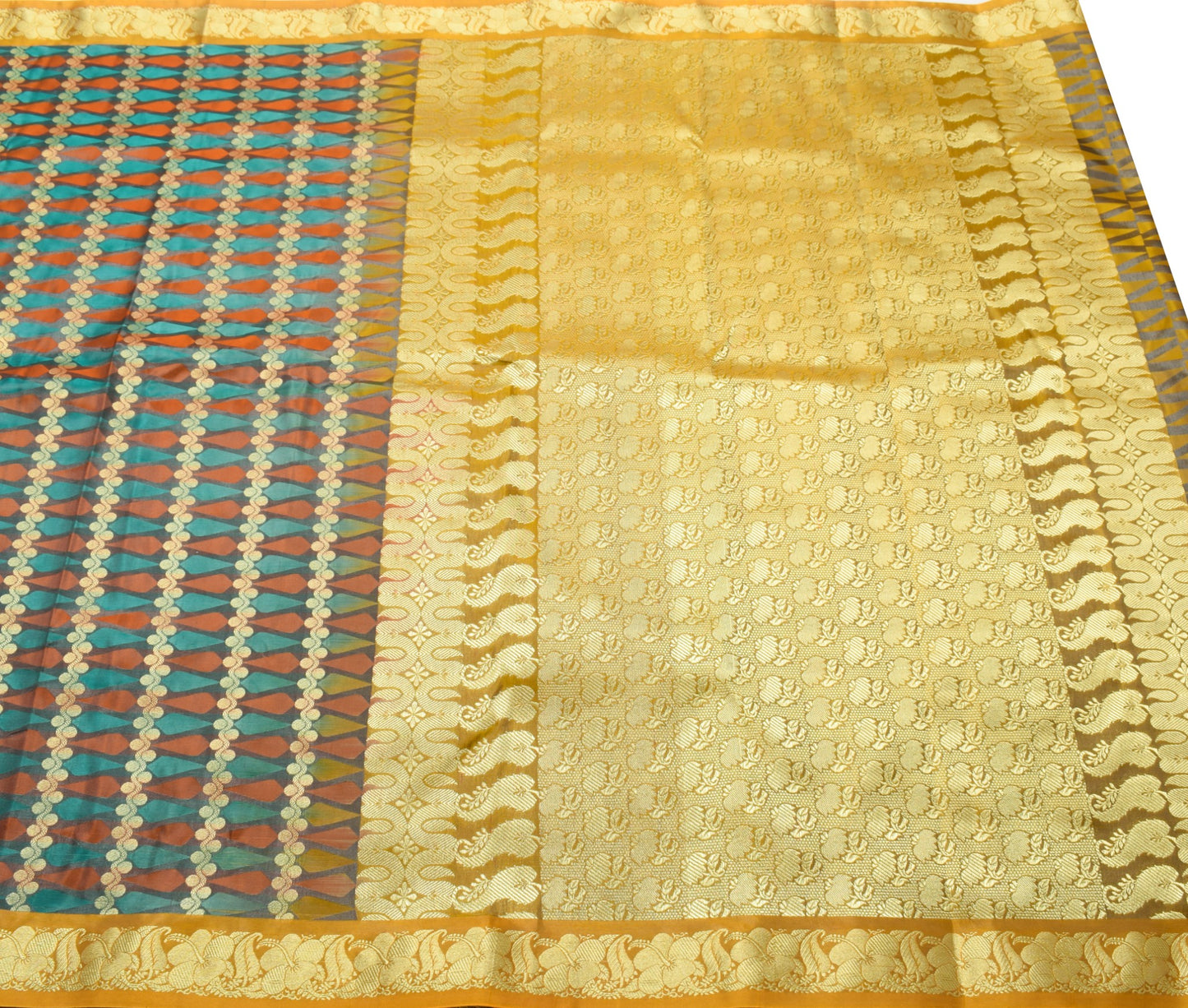 Indian Multi-Color Sari Banarasi Self & Zari Woven Art Silk Saree Blouse Fabric