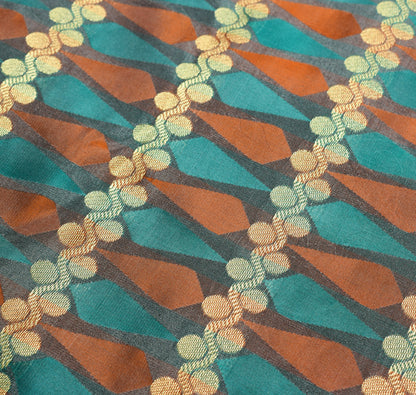 Indian Multi-Color Sari Banarasi Self & Zari Woven Art Silk Saree Blouse Fabric