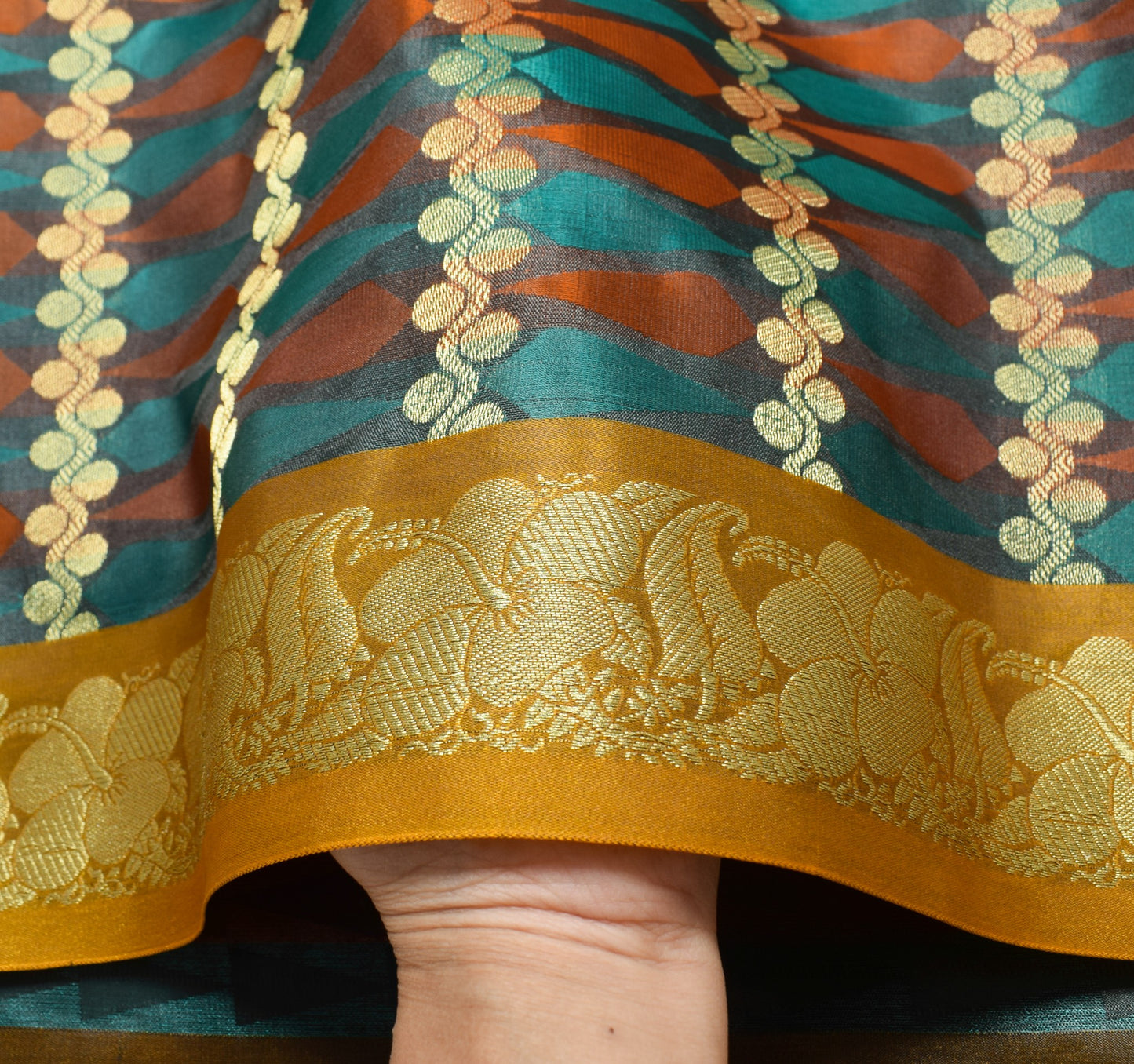 Indian Multi-Color Sari Banarasi Self & Zari Woven Art Silk Saree Blouse Fabric