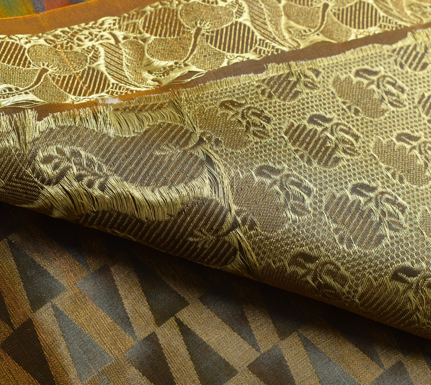 Indian Multi-Color Sari Banarasi Self & Zari Woven Art Silk Saree Blouse Fabric