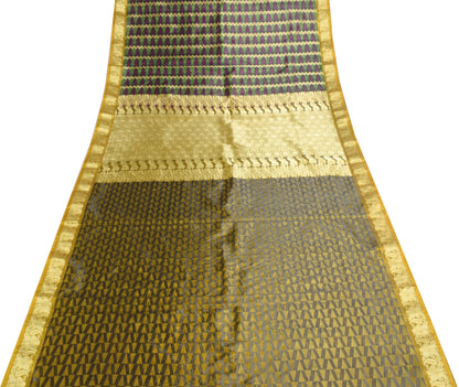 Indian Multi-Color Banarasi Sari Art Silk Self & Zari Woven Saree Blouse Fabric