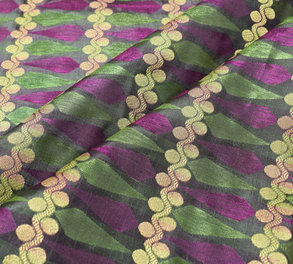 Indian Multi-Color Banarasi Sari Art Silk Self & Zari Woven Saree Blouse Fabric