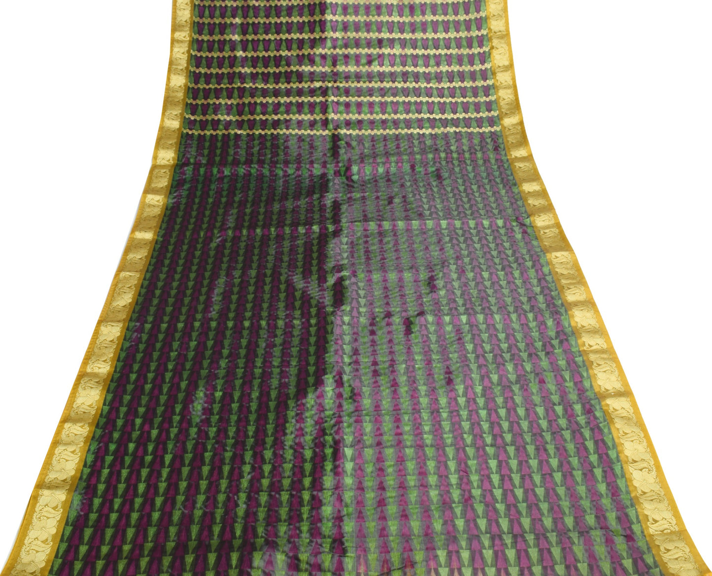 Indian Multi-Color Banarasi Sari Art Silk Self & Zari Woven Saree Blouse Fabric