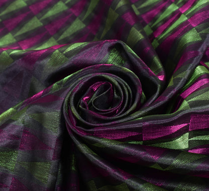 Indian Multi-Color Banarasi Sari Art Silk Self & Zari Woven Saree Blouse Fabric