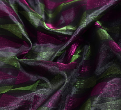 Indian Multi-Color Banarasi Sari Art Silk Self & Zari Woven Saree Blouse Fabric