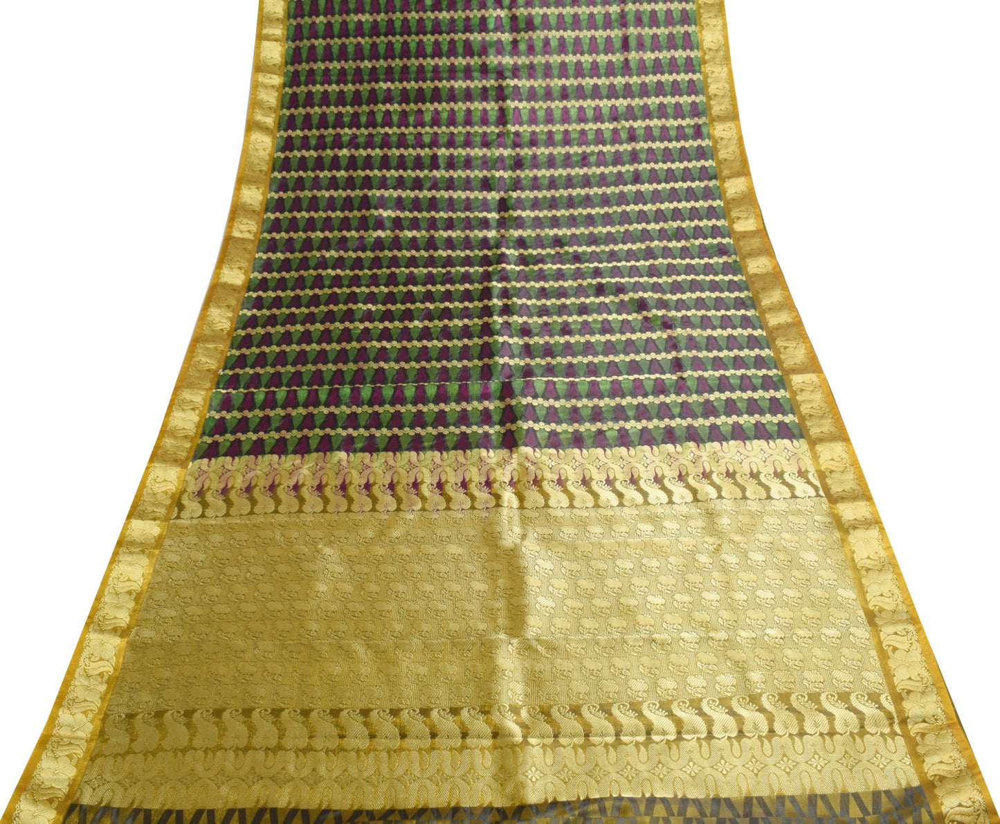 Indian Multi-Color Banarasi Sari Art Silk Self & Zari Woven Saree Blouse Fabric