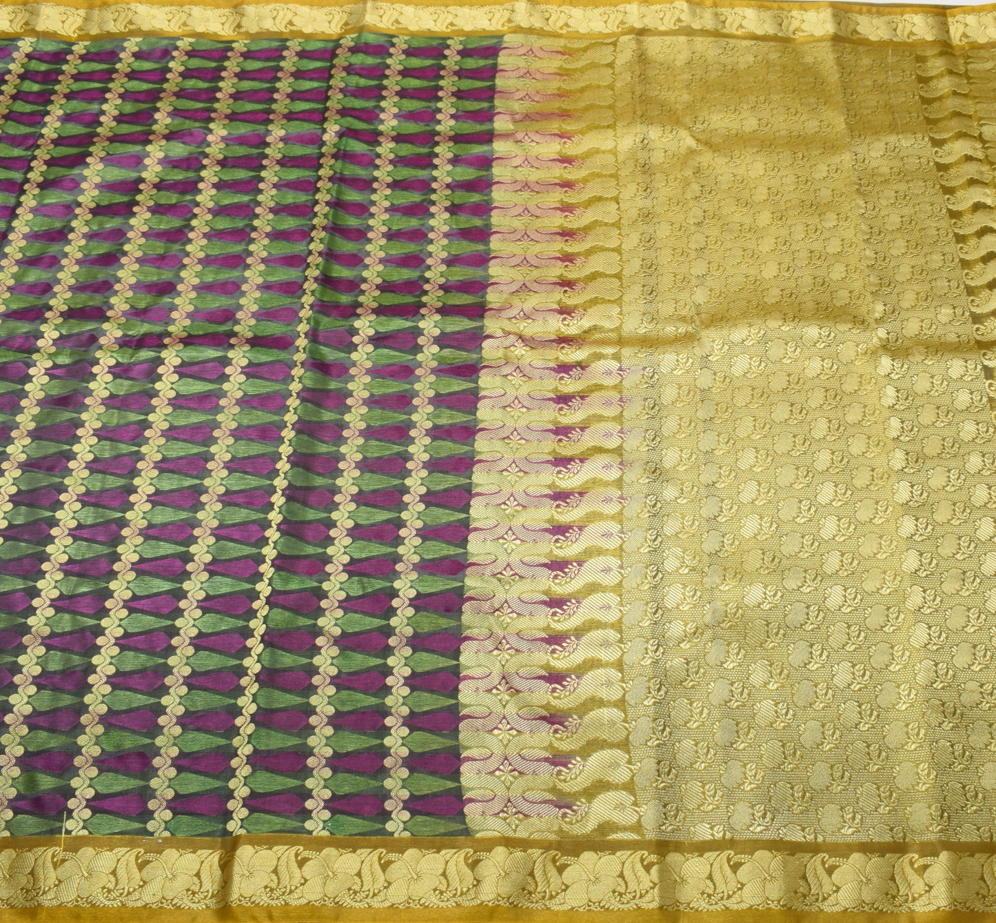 Indian Multi-Color Banarasi Sari Art Silk Self & Zari Woven Saree Blouse Fabric