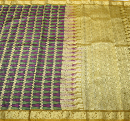 Indian Multi-Color Banarasi Sari Art Silk Self & Zari Woven Saree Blouse Fabric