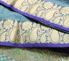 Indian Green Purple DualTone Sari Art Silk Banarasi Saree Blouse Gold Zari Woven