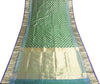 Indian Green Purple DualTone Sari Art Silk Banarasi Saree Blouse Gold Zari Woven