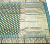 Indian Green Purple DualTone Sari Art Silk Banarasi Saree Blouse Gold Zari Woven