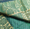 Indian Green Purple DualTone Sari Art Silk Banarasi Saree Blouse Gold Zari Woven