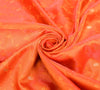 Indian Orange Dual Tone Sari Art Silk Banarasi Saree Blouse Gold Zari Woven