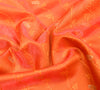 Indian Orange Dual Tone Sari Art Silk Banarasi Saree Blouse Gold Zari Woven