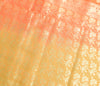 Indian Orange Dual Tone Sari Art Silk Banarasi Saree Blouse Gold Zari Woven