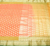 Indian Orange Dual Tone Sari Art Silk Banarasi Saree Blouse Gold Zari Woven