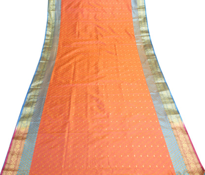 Indian Pink Dual Tone Sari Banarasi Art Silk Saree with Blouse Gold Zari Woven