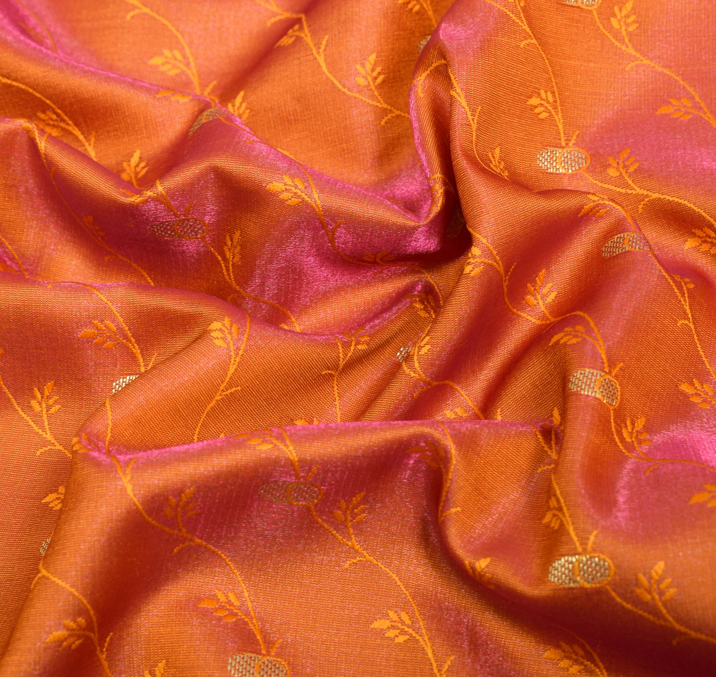 Indian Pink Dual Tone Sari Banarasi Art Silk Saree with Blouse Gold Zari Woven