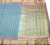 Indian Green Blue Dual Tone Sari Banarasi Art Silk Saree Blouse Gold Zari Woven