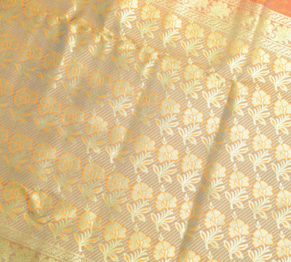 Indian Pink Dual Tone Sari Banarasi Art Silk Saree with Blouse Gold Zari Woven