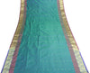 Indian Green Blue Dual Tone Sari Art Silk Banarasi Saree Blouse Gold Zari Woven