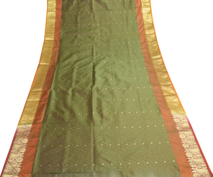 Indian Green Dual Tone Sari Banarasi Art Silk Saree with Blouse Gold Zari Woven