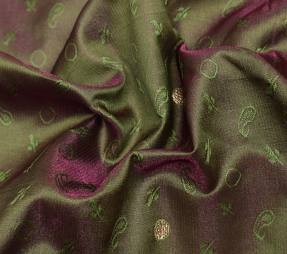 Indian Green Dual Tone Sari Banarasi Art Silk Saree with Blouse Gold Zari Woven