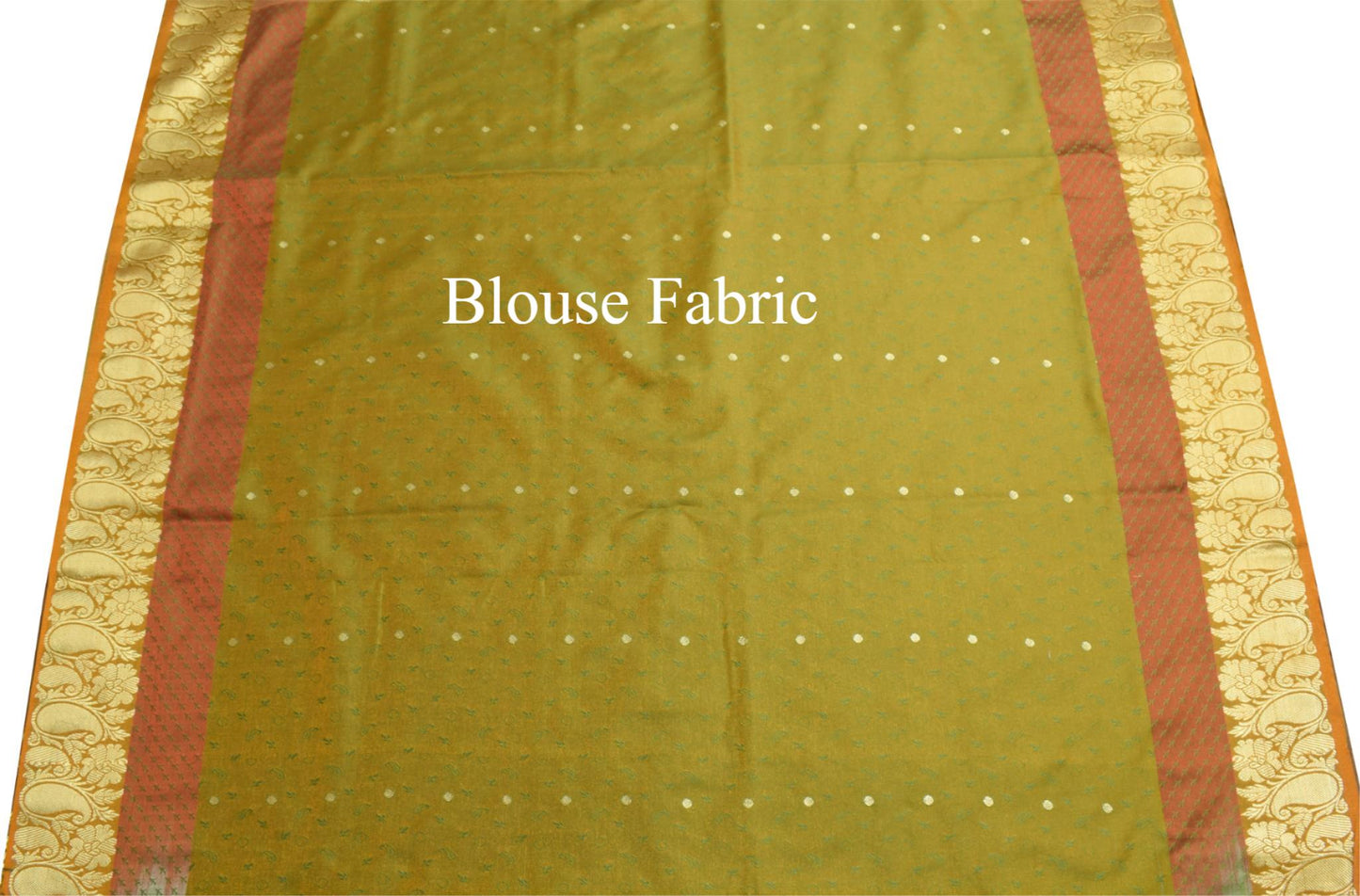 Indian Green Dual Tone Sari Banarasi Art Silk Saree with Blouse Gold Zari Woven