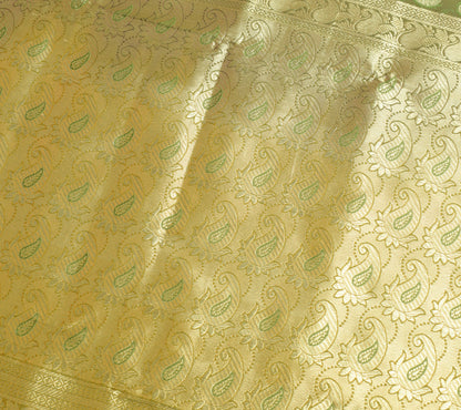 Indian Green Dual Tone Sari Banarasi Art Silk Saree with Blouse Gold Zari Woven