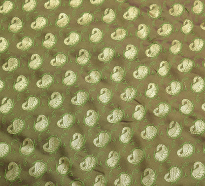 Indian Green Dual Tone Sari Banarasi Art Silk Saree with Blouse Gold Zari Woven