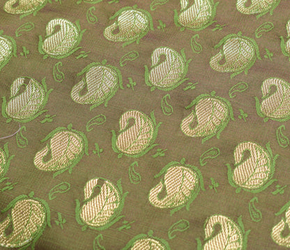 Indian Green Dual Tone Sari Banarasi Art Silk Saree with Blouse Gold Zari Woven