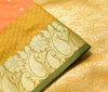 Indian Orange Dual Tone Sari Banarasi Art Silk Saree with Blouse Gold Zari Woven
