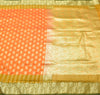 Indian Orange Dual Tone Sari Banarasi Art Silk Saree with Blouse Gold Zari Woven