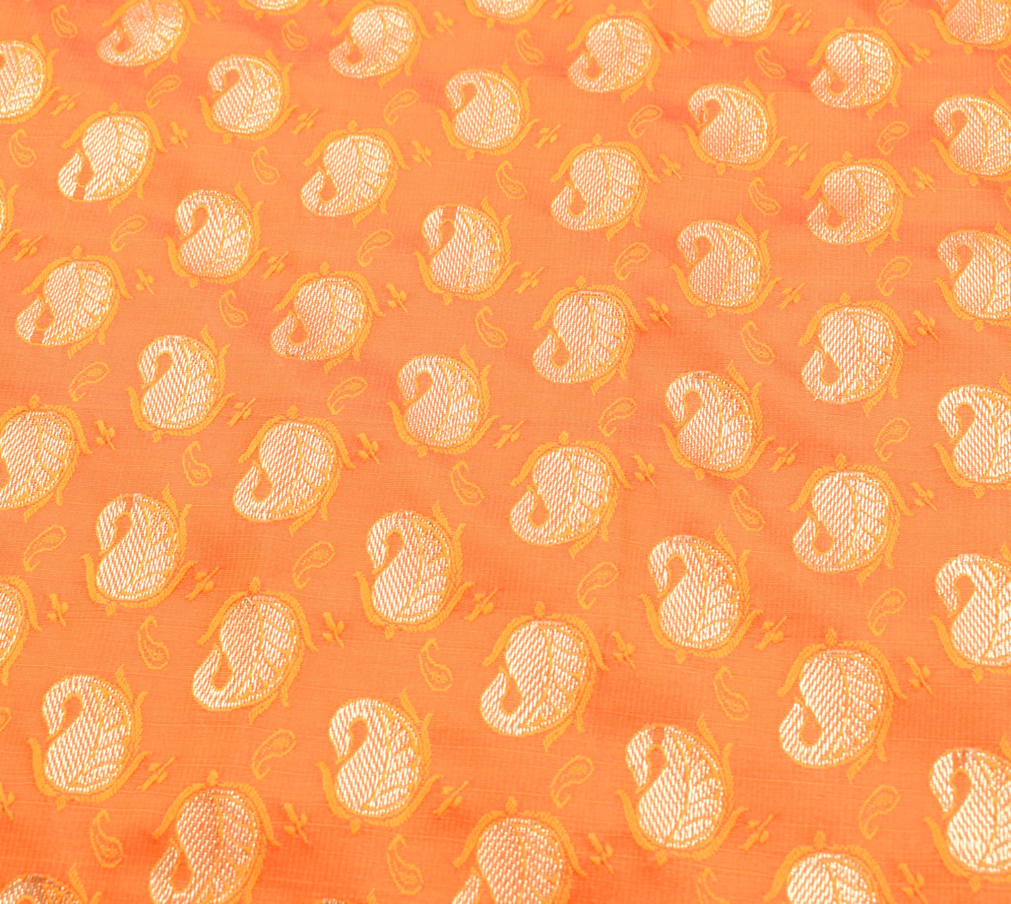 Indian Orange Dual Tone Sari Banarasi Art Silk Saree with Blouse Gold Zari Woven