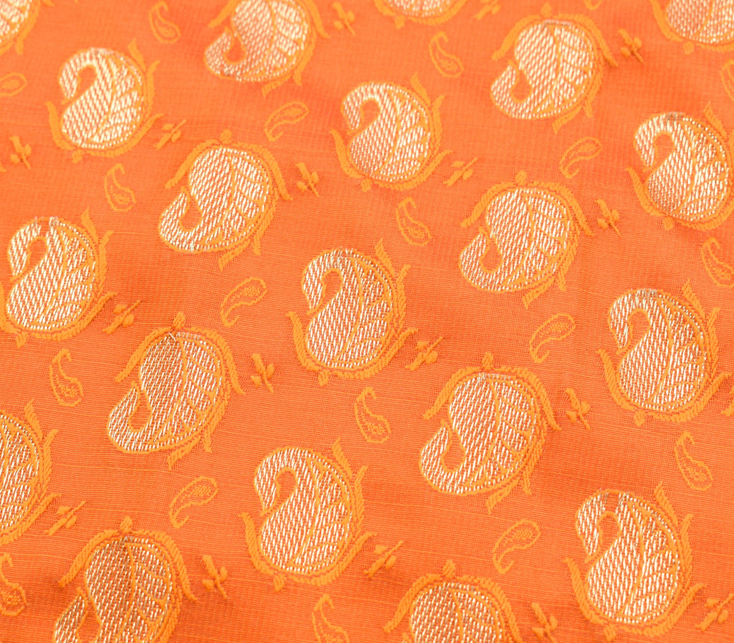 Indian Orange Dual Tone Sari Banarasi Art Silk Saree with Blouse Gold Zari Woven