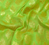 Indian Parrot Green Banarasi Sari Art Cotton Saree Blouse Fabric Gold Zari Woven