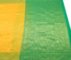 Indian Yellow Banarasi Sari Art Cotton Saree with Blouse Fabric Gold Zari Woven