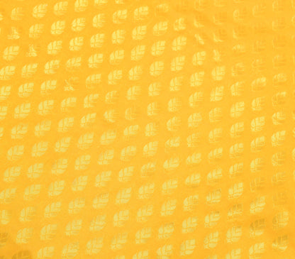 Indian Yellow Banarasi Sari Art Cotton Saree with Blouse Fabric Gold Zari Woven