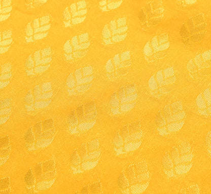 Indian Yellow Banarasi Sari Art Cotton Saree with Blouse Fabric Gold Zari Woven