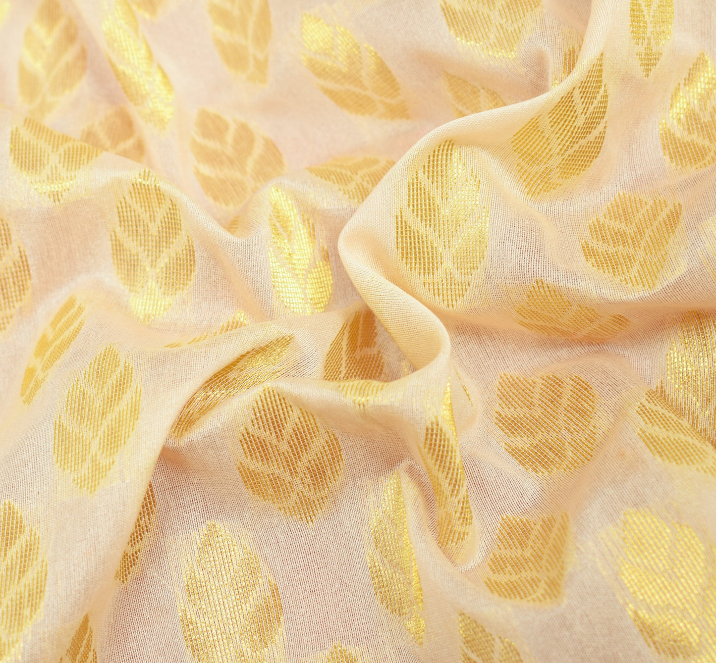 Indian Cream Red Banarasi Sari Art Cotton Saree Blouse Fabric Gold Zari Woven