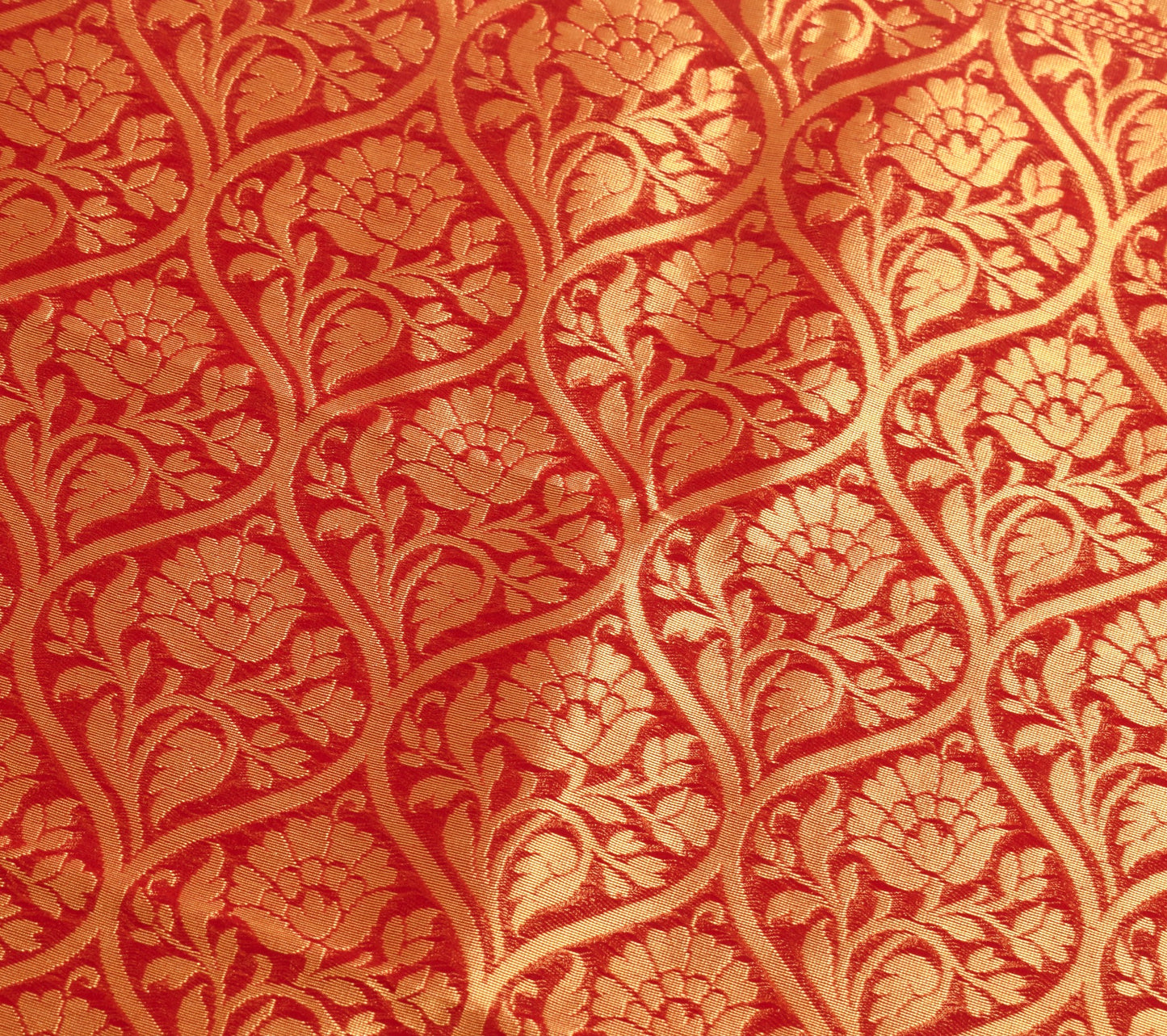 Indian Cream Red Banarasi Sari Art Cotton Saree Blouse Fabric Gold Zari Woven