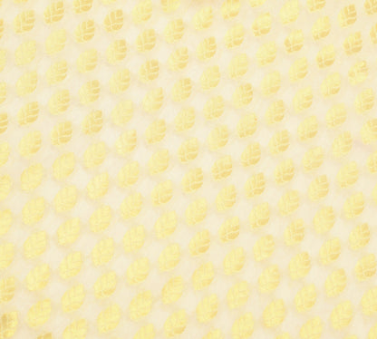 Indian Cream Red Banarasi Sari Art Cotton Saree Blouse Fabric Gold Zari Woven