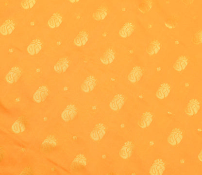 Indian Yellow Purple Sari Banarasi Art Cotton Saree with Blouse Gold Zari Woven