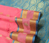 Indian Pink Sari Banarasi Art Cotton Saree with Blouse Intricate Gold Zari Woven