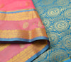 Indian Pink Sari Banarasi Art Cotton Saree with Blouse Intricate Gold Zari Woven